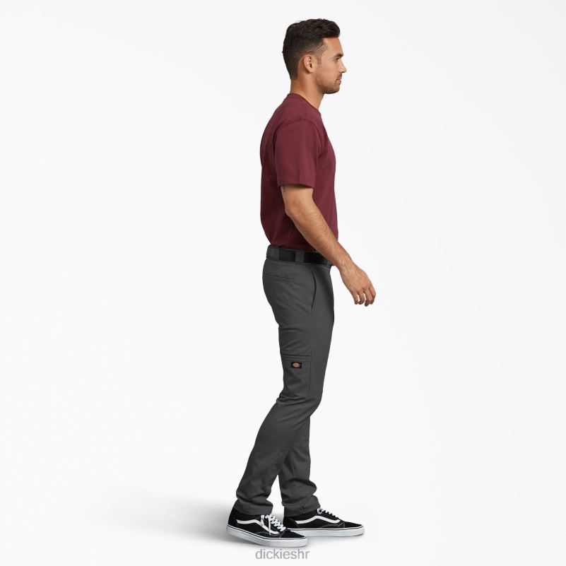 uske radne hlače s dva koljena muškarci Dickies ugljen siva (ch) 6BPL642 radna odjeća