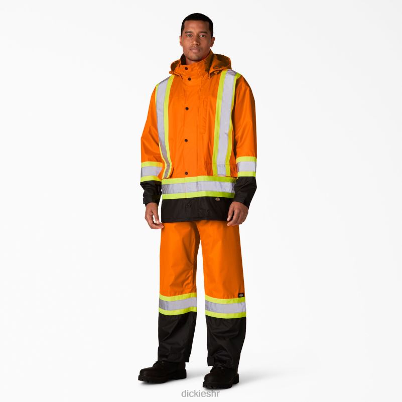 hi vis 2-dijelno sigurnosno kišno odijelo uniseks Dickies ansi narančasta (ao) 6BPL61453 radna odjeća