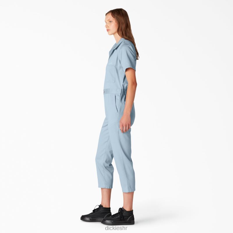 prerađeni skraćeni kombinezon žene Dickies stonewashed fog blue (sgf) 6BPL61944 radna odjeća