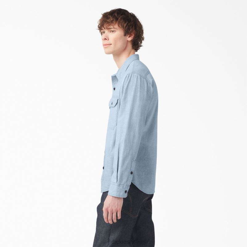 Radna košulja dugih rukava iz 1922 muškarci Dickies bleach blue chambray (bblc) 6BPL6914 radna odjeća