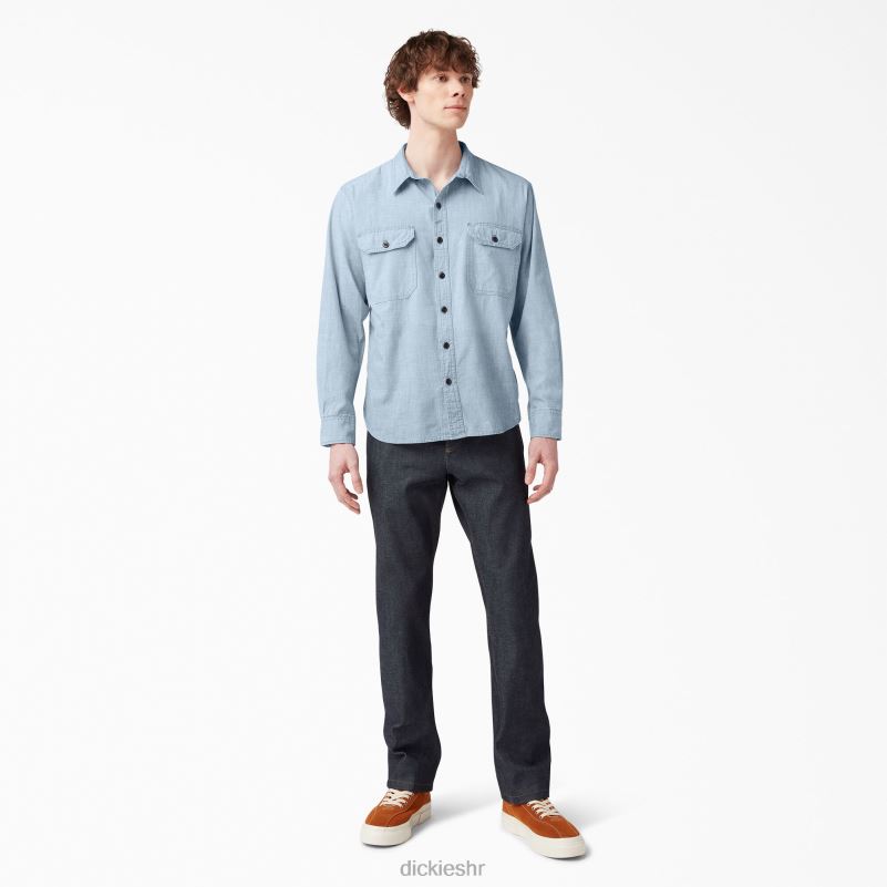 Radna košulja dugih rukava iz 1922 muškarci Dickies bleach blue chambray (bblc) 6BPL6914 radna odjeća