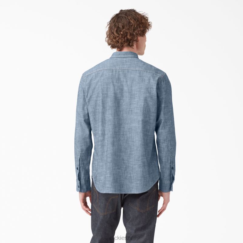 Radna košulja dugih rukava iz 1922 muškarci Dickies isprani plavi chambray (rblc) 6BPL6917 radna odjeća