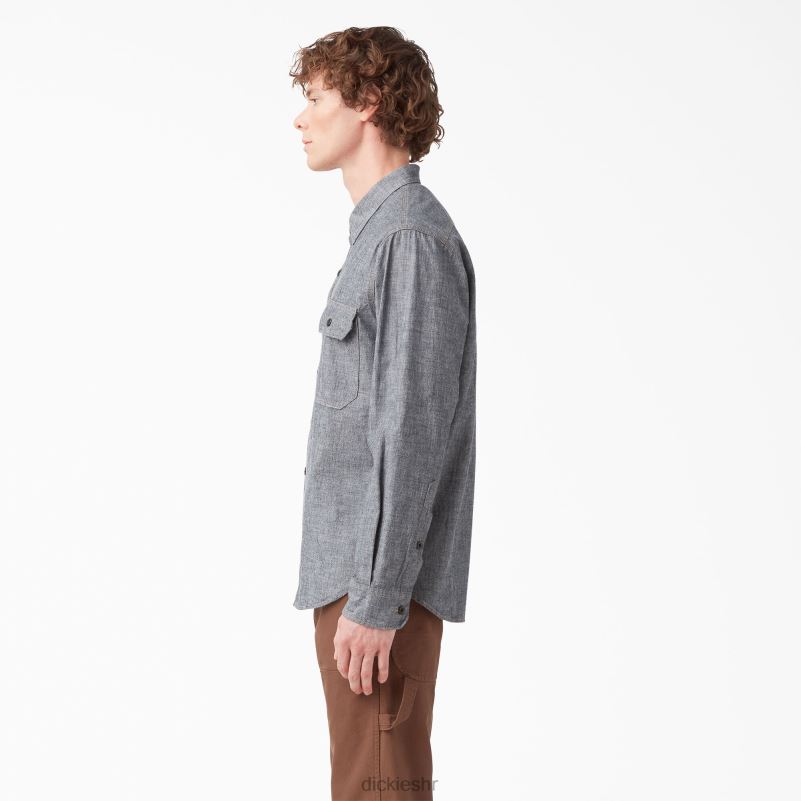 Radna košulja dugih rukava iz 1922 muškarci Dickies isprano crno (rbk) 6BPL6916 radna odjeća
