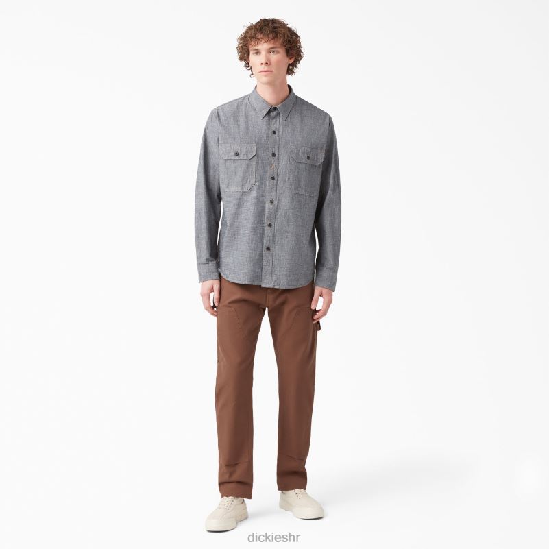 Radna košulja dugih rukava iz 1922 muškarci Dickies isprano crno (rbk) 6BPL6916 radna odjeća