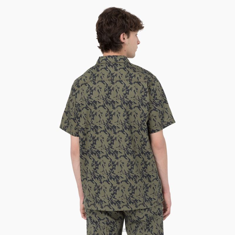 drewsey kamuflažna radna košulja kratkih rukava muškarci Dickies vojnički zeleni glitch camo (mpe) 6BPL6922 radna odjeća