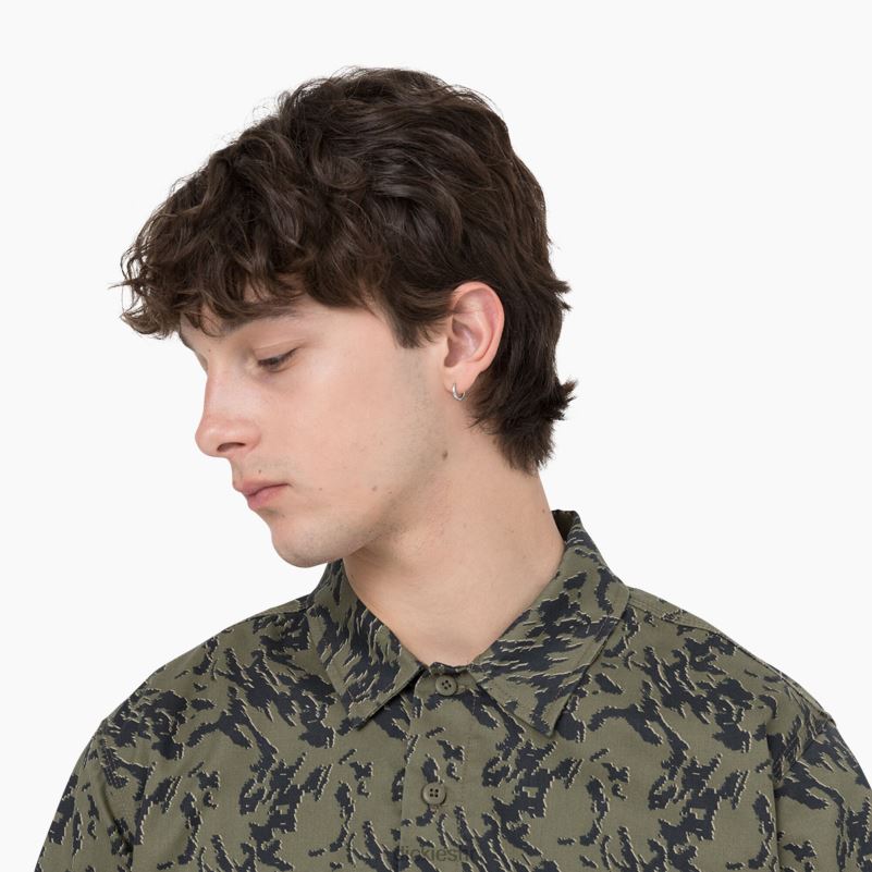 drewsey kamuflažna radna košulja kratkih rukava muškarci Dickies vojnički zeleni glitch camo (mpe) 6BPL6922 radna odjeća