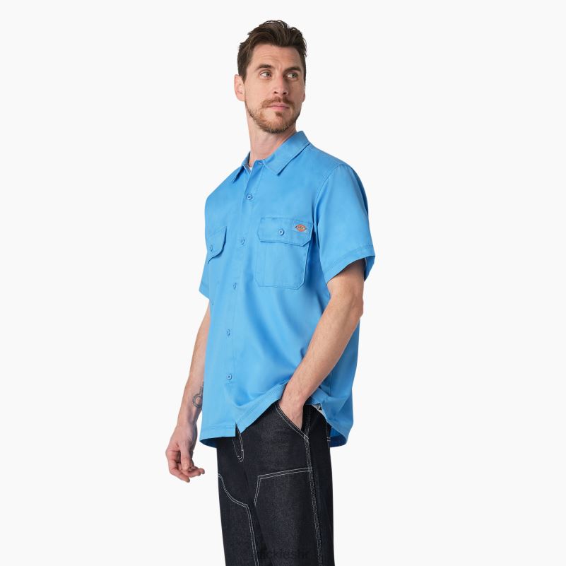 madras radna košulja kratkih rukava muškarci Dickies azurno plava (ab2) 6BPL6760 radna odjeća