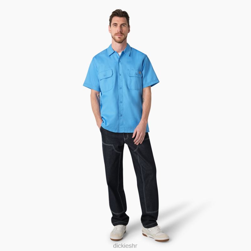 madras radna košulja kratkih rukava muškarci Dickies azurno plava (ab2) 6BPL6760 radna odjeća