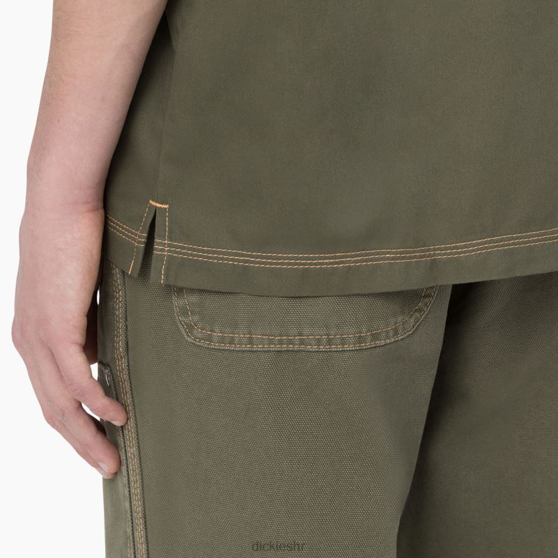 madras radna košulja kratkih rukava muškarci Dickies vojnički zeleni/nugget bod (mgn) 6BPL6761 radna odjeća