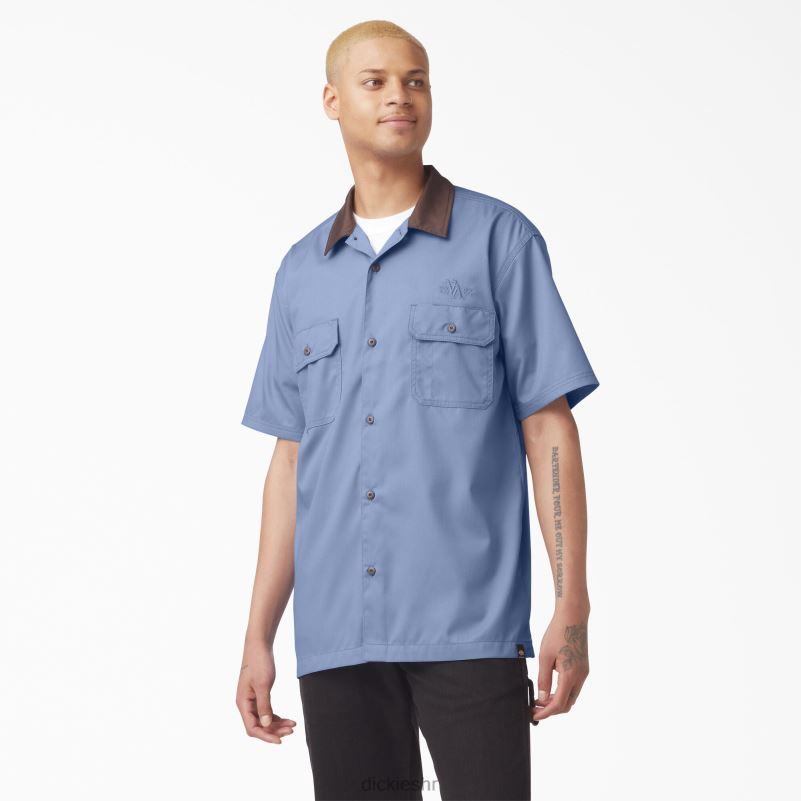 vincent alvarez radna košulja s blok ovratnikom muškarci Dickies zaljevsko plava (gb) 6BPL6757 radna odjeća