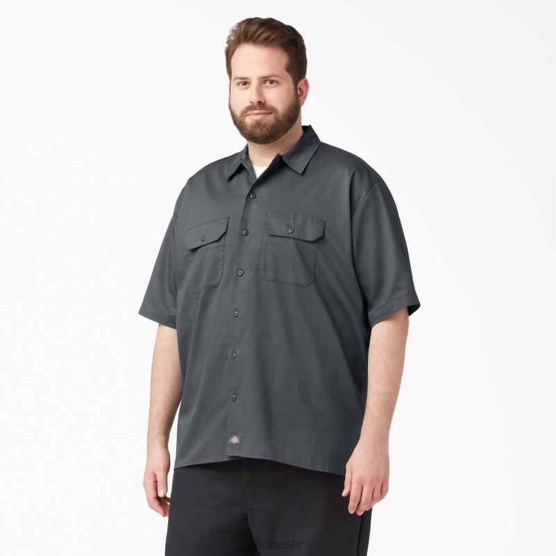 radna košulja kratkih rukava opuštenog kroja muškarci Dickies ugljen siva (ch) 6BPL6597 radna odjeća