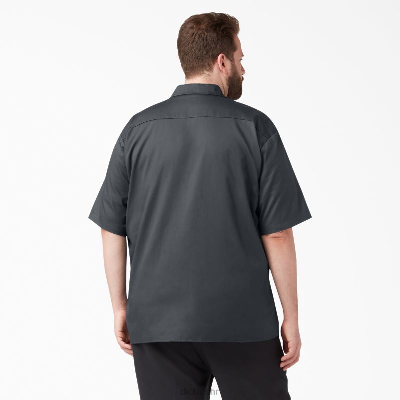 radna košulja kratkih rukava opuštenog kroja muškarci Dickies ugljen siva (ch) 6BPL6597 radna odjeća