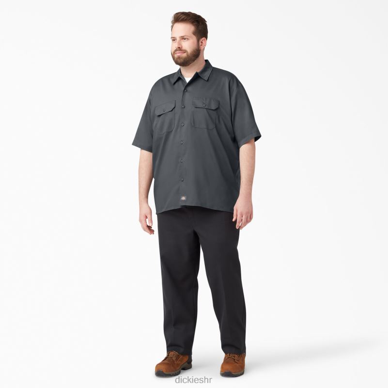 radna košulja kratkih rukava opuštenog kroja muškarci Dickies ugljen siva (ch) 6BPL6597 radna odjeća