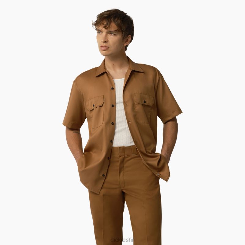radna majica kratkih rukava muškarci Dickies smeđa patka (wsd) 6BPL6503 radna odjeća