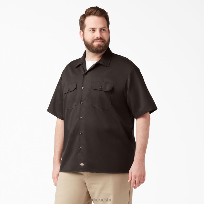 radna majica kratkih rukava muškarci Dickies tamno smeđa (db) 6BPL6488 radna odjeća