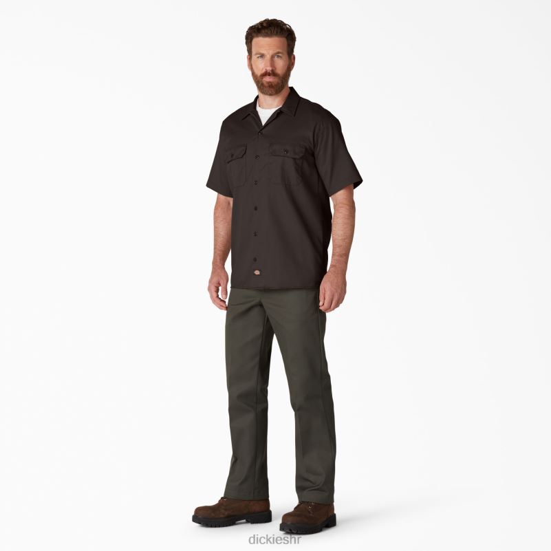 radna majica kratkih rukava muškarci Dickies tamno smeđa (db) 6BPL6488 radna odjeća