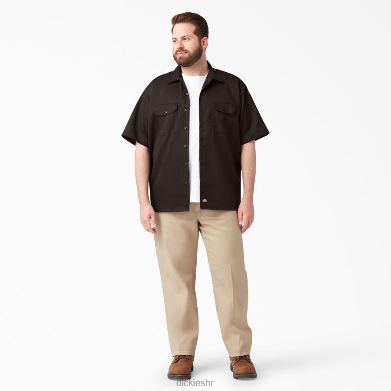 radna majica kratkih rukava muškarci Dickies tamno smeđa (db) 6BPL6488 radna odjeća