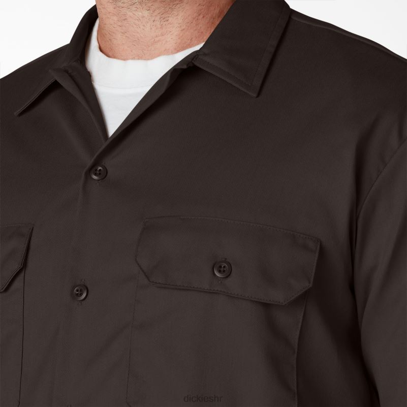 radna majica kratkih rukava muškarci Dickies tamno smeđa (db) 6BPL6488 radna odjeća