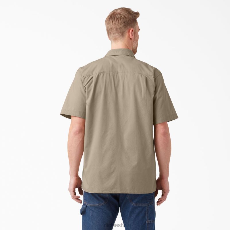 ripstop radna košulja kratkih rukava muškarci Dickies isprani pustinjski pijesak (rds) 6BPL6645 radna odjeća