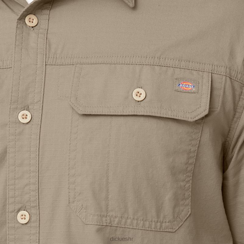 ripstop radna košulja kratkih rukava muškarci Dickies isprani pustinjski pijesak (rds) 6BPL6645 radna odjeća