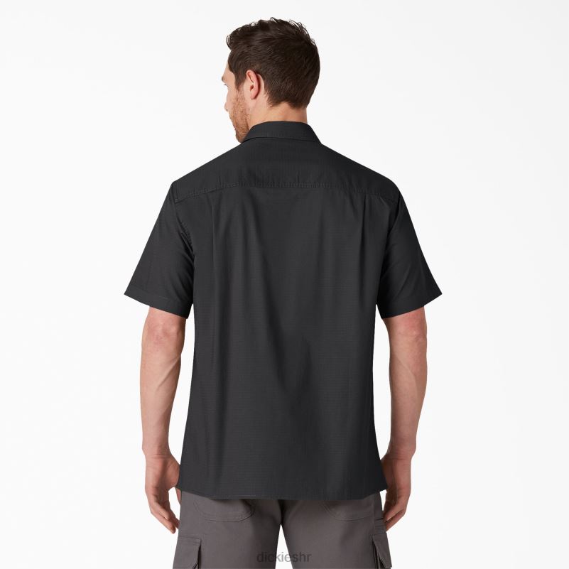 ripstop radna košulja kratkih rukava muškarci Dickies isprano crno (rbk) 6BPL6644 radna odjeća