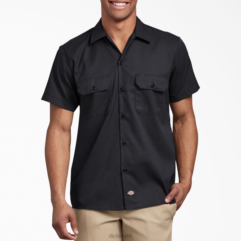 uska radna košulja kratkih rukava muškarci Dickies crna (bk) 6BPL6627 radna odjeća