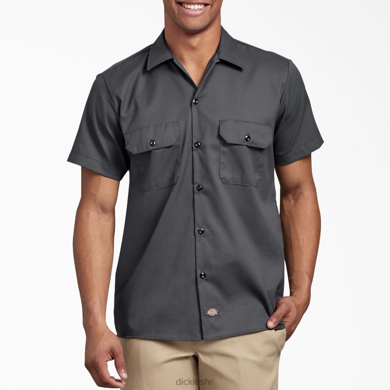 uska radna košulja kratkih rukava muškarci Dickies ugljen siva (ch) 6BPL6628 radna odjeća