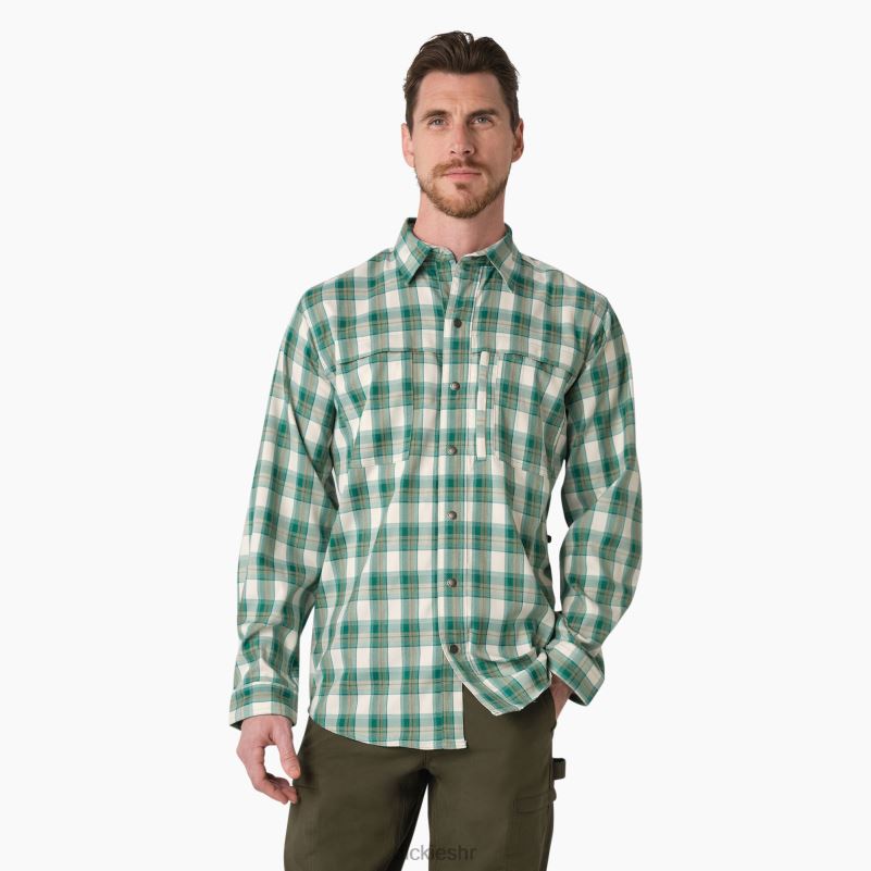 cool radna majica dugih rukava muškarci Dickies karirano duboko jezero/mahovina (a2g) 6BPL6676 radna odjeća