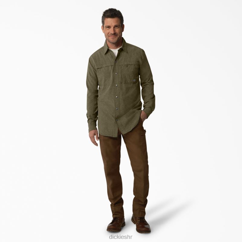 cool radna majica dugih rukava muškarci Dickies vojnički zeleni vrijesak (mld) 6BPL6681 radna odjeća