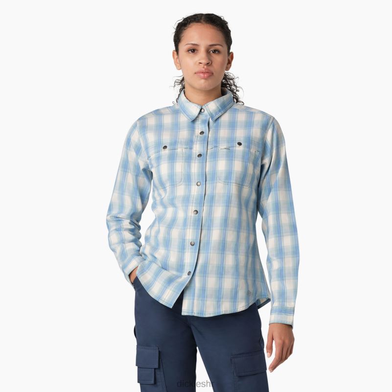 cooling roll-tab radna košulja žene Dickies prozirno plavi karirani obronak (b1f) 6BPL61673 radna odjeća