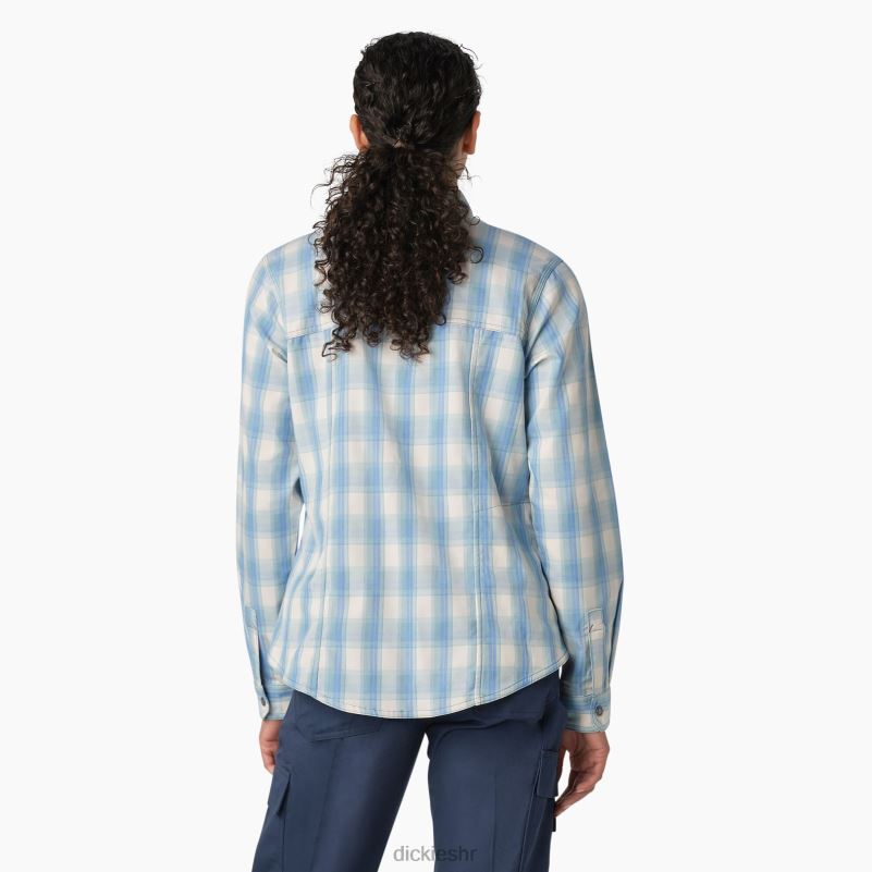 cooling roll-tab radna košulja žene Dickies prozirno plavi karirani obronak (b1f) 6BPL61673 radna odjeća