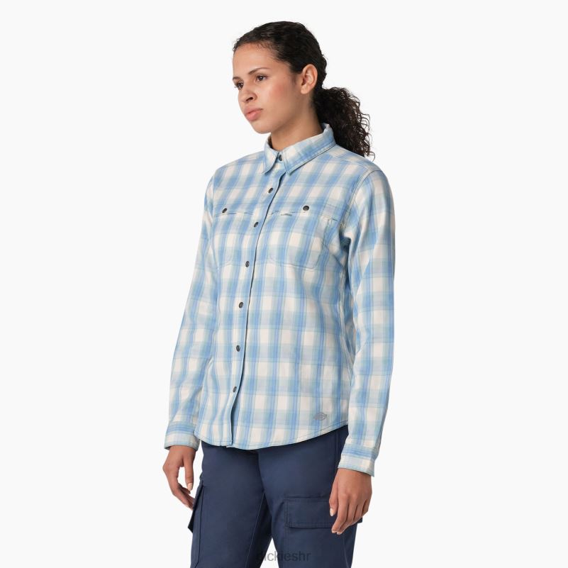 cooling roll-tab radna košulja žene Dickies prozirno plavi karirani obronak (b1f) 6BPL61673 radna odjeća