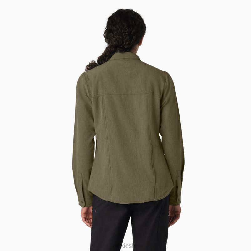 cooling roll-tab radna košulja žene Dickies vojnički zeleni vrijesak (mld) 6BPL61677 radna odjeća