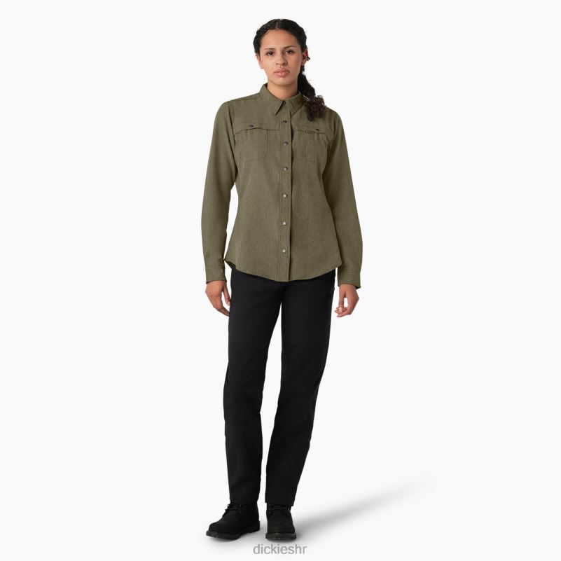 cooling roll-tab radna košulja žene Dickies vojnički zeleni vrijesak (mld) 6BPL61677 radna odjeća