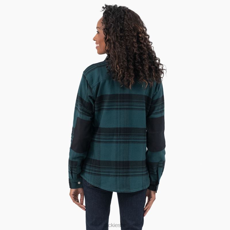 duratech renegade flanelska košulja žene Dickies šuma/crni karirani (b1g) 6BPL61999 radna odjeća