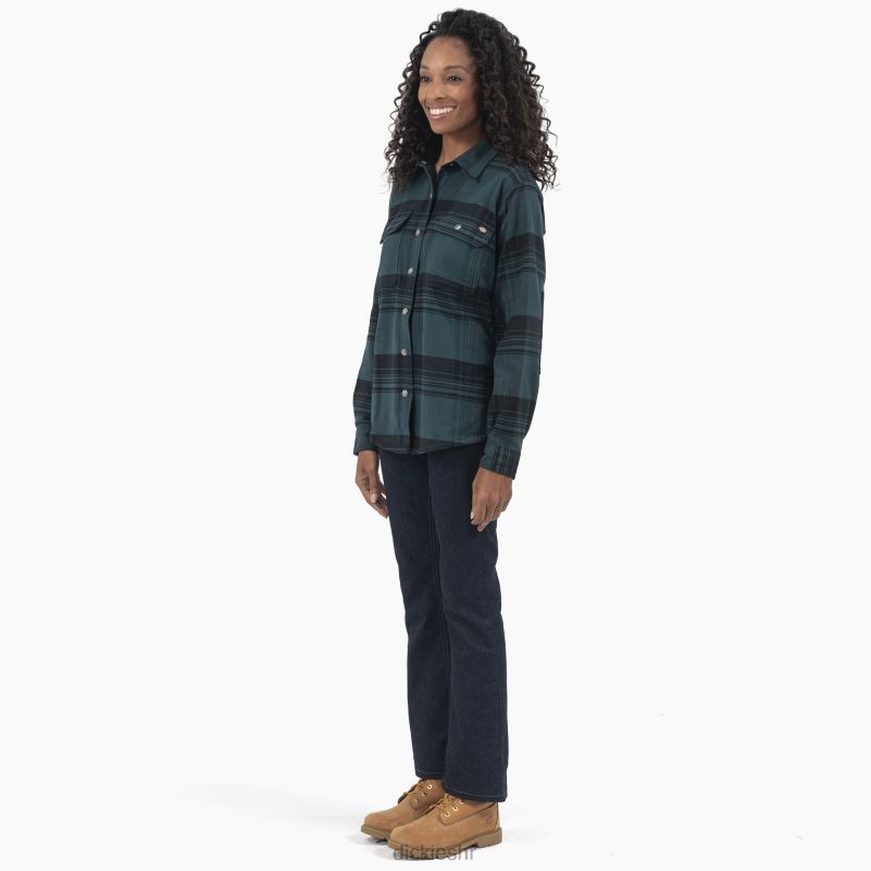 duratech renegade flanelska košulja žene Dickies šuma/crni karirani (b1g) 6BPL61999 radna odjeća