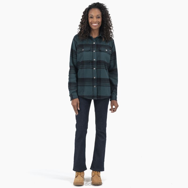 duratech renegade flanelska košulja žene Dickies šuma/crni karirani (b1g) 6BPL61999 radna odjeća