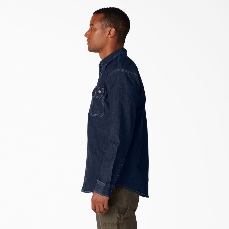flex denim majica dugih rukava muškarci Dickies prani tamni traper (dw2) 6BPL6727 radna odjeća