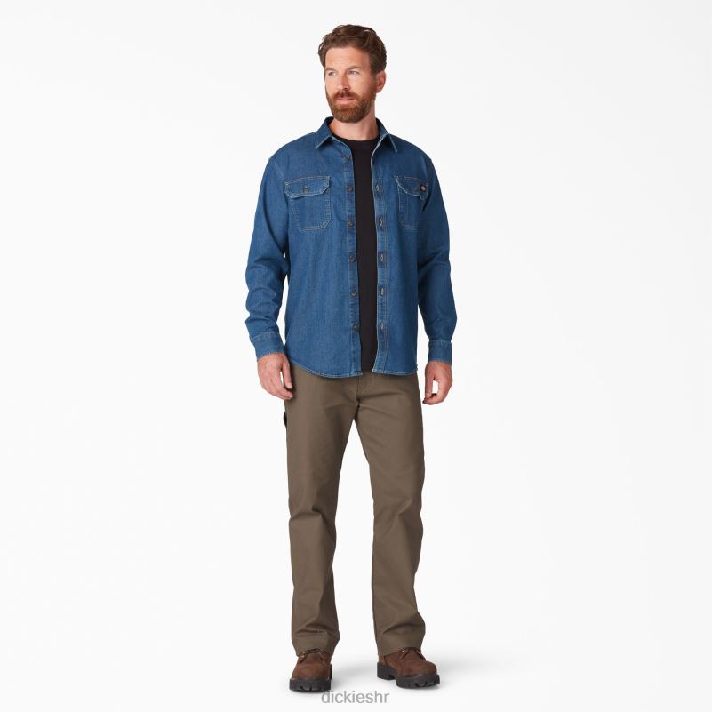 flex denim majica dugih rukava muškarci Dickies srednje pranje trapera (mw2) 6BPL6728 radna odjeća