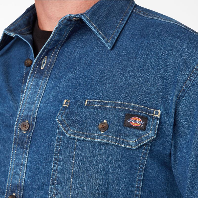 flex denim majica dugih rukava muškarci Dickies srednje pranje trapera (mw2) 6BPL6728 radna odjeća
