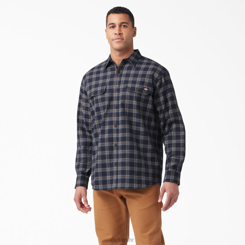 flex flanelska košulja dugih rukava muškarci Dickies tamnoplavi/čokoladno smeđi karirani (b1r) 6BPL6723 radna odjeća