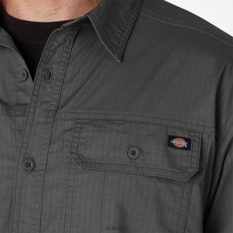 flex ripstop majica dugih rukava muškarci Dickies isprani škriljevac (rsl) 6BPL6685 radna odjeća