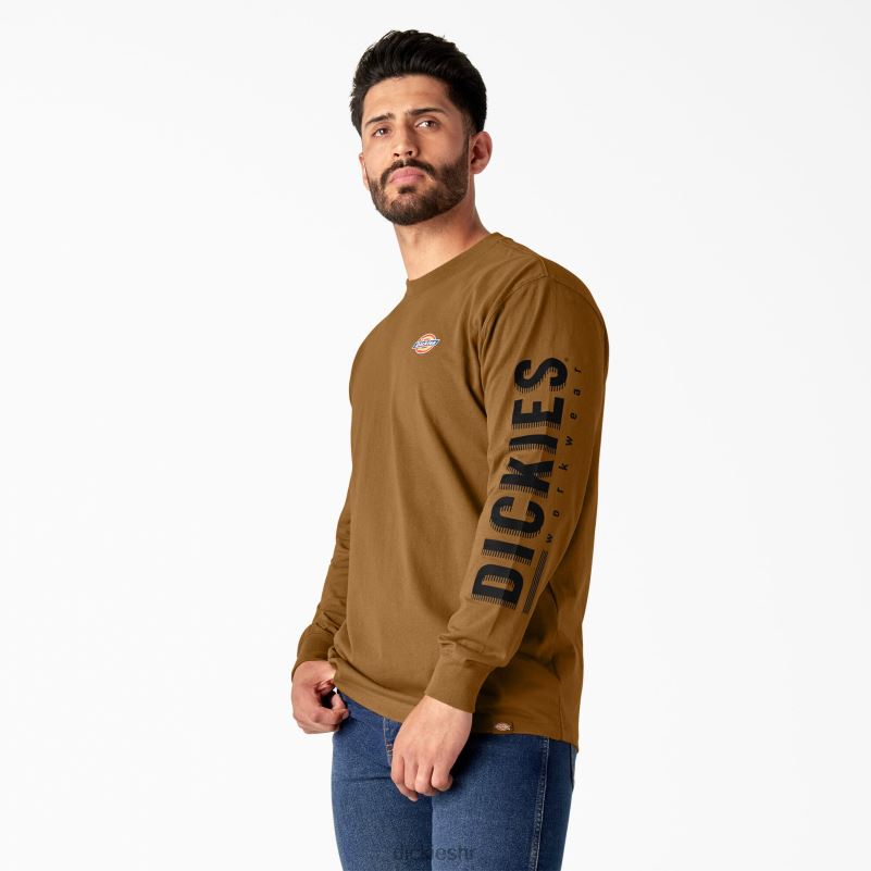 grafička majica s radnom odjećom dugih rukava muškarci Dickies smeđa patka (bd) 6BPL6577 radna odjeća
