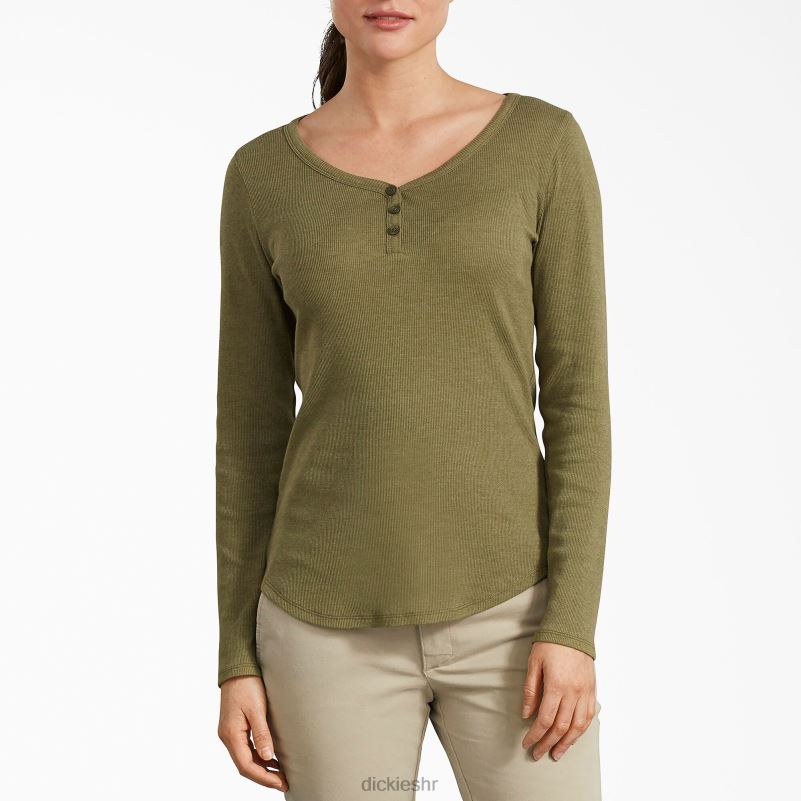 henley majica dugih rukava žene Dickies maslina (uod) 6BPL62124 radna odjeća