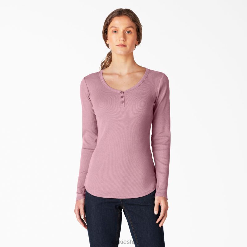 henley majica dugih rukava žene Dickies prašnjava orhideja (kdd) 6BPL62123 radna odjeća
