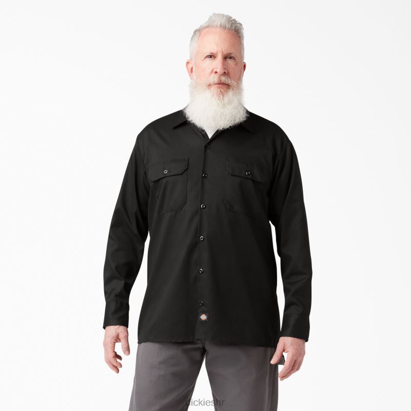 radna košulja dugih rukava opuštenog kroja muškarci Dickies crna (bk) 6BPL6640 radna odjeća