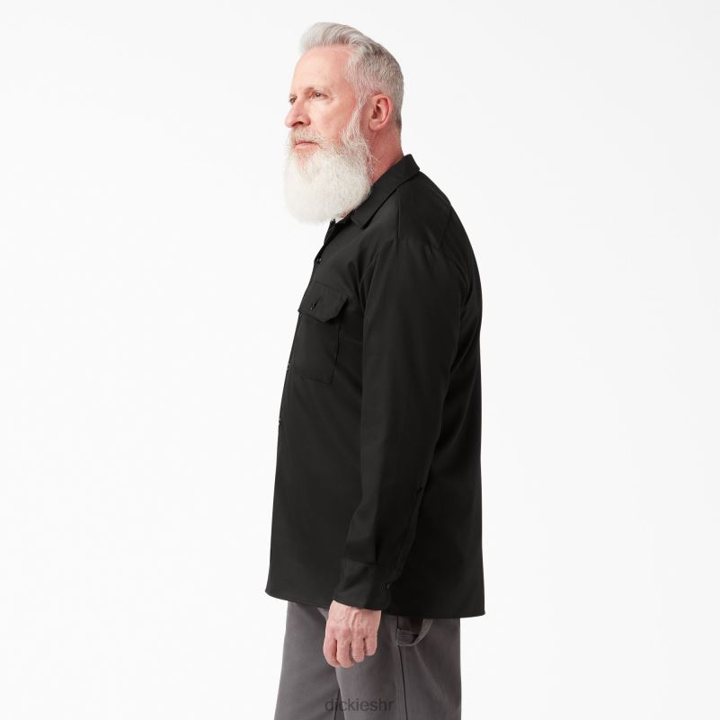 radna košulja dugih rukava opuštenog kroja muškarci Dickies crna (bk) 6BPL6640 radna odjeća