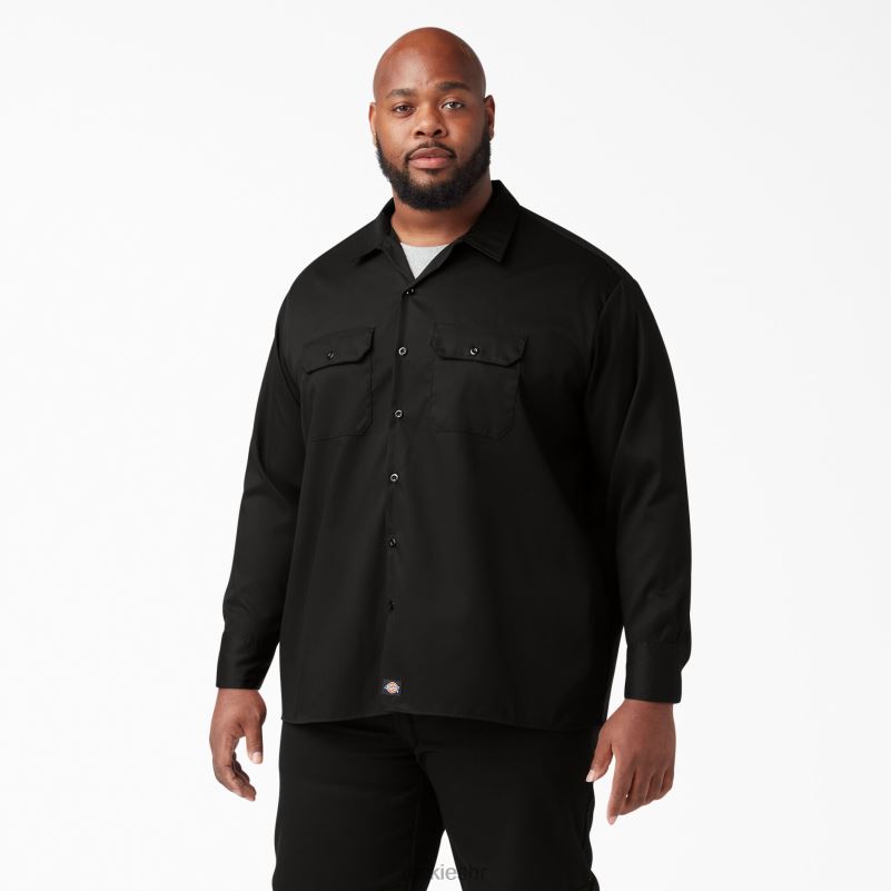 radna košulja dugih rukava opuštenog kroja muškarci Dickies crna (bk) 6BPL6640 radna odjeća