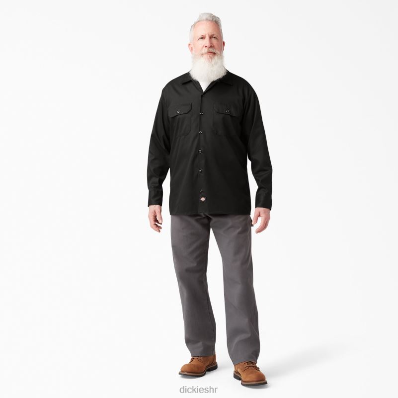 radna košulja dugih rukava opuštenog kroja muškarci Dickies crna (bk) 6BPL6640 radna odjeća