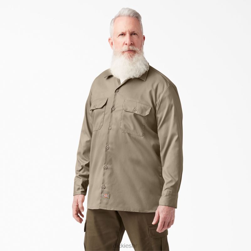 radna košulja dugih rukava opuštenog kroja muškarci Dickies pustinjski pijesak (ds) 6BPL6643 radna odjeća
